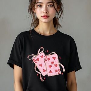 67 Valentine's day Hearts cards T-shirt S M L XL New Graphic Tees Lucky 6 7